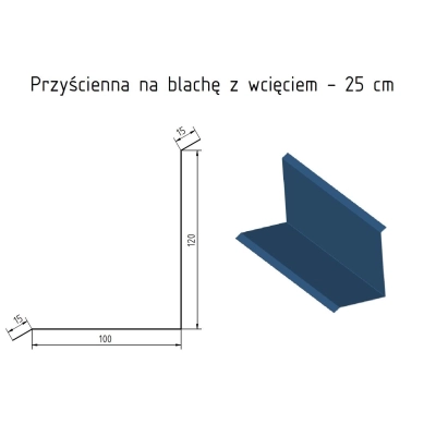 Obróbka przyścienna na blachę do wcięcia - 2 mb